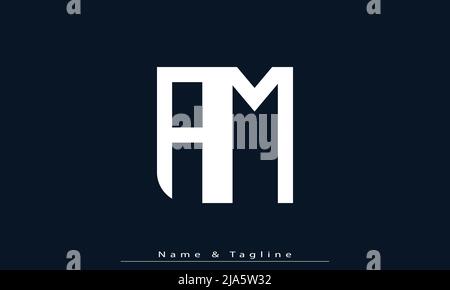 Alphabet Buchstaben Initialen Monogramm Logo AM, MA Stock Vektor
