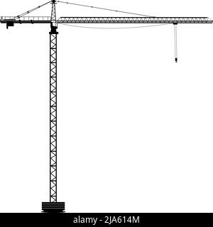 Turmkran Silhouette, Elevating Konstruktion Kran Stock Vektor