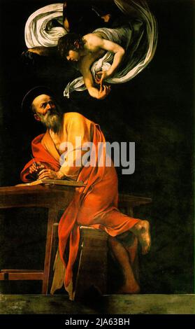 Die Inspiration des Heiligen Matthäus von Caravaggio Stockfoto
