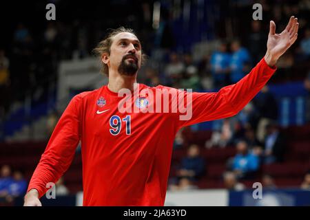 Sankt Petersburg, Russland. 27.. Mai 2022. Alexey Shved (Nr.91) von CSKA wurde im vierten Match-Finale des VTB United League-Basketballspiels zwischen Zenit und CSKA in der Sibur Arena in Aktion gesehen. Endstand; Zenit Saint Petersburg 110:111 CSKA Moscow. (Foto von Maksim Konstantinov/SOPA Images/Sipa USA) Quelle: SIPA USA/Alamy Live News Stockfoto