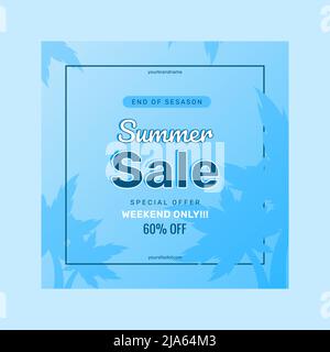 Einfaches Design der Sommer-Verkaufsförderung Post. Einfache Vektordarstellung der Sommerzeit. Stock Vektor