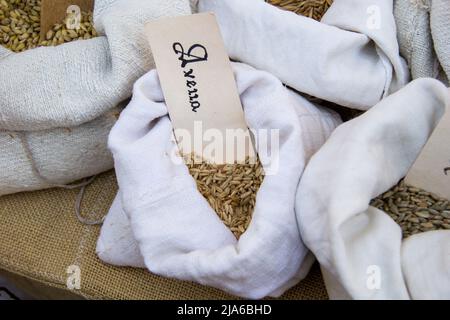 Aroma und Geschmack auf dem mittelalterlichen Markt Stockfoto