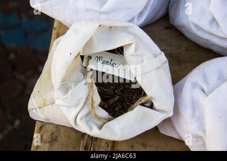 Aroma und Geschmack auf dem mittelalterlichen Markt Stockfoto