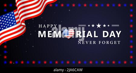 Happy Memorial Day erinnern und Ehre für Website-Banner, Plakat Corporate, Zeichen Geschäft, Social-Media-Beiträge, Werbeagentur, Hintergrund, Hintergrund Stock Vektor