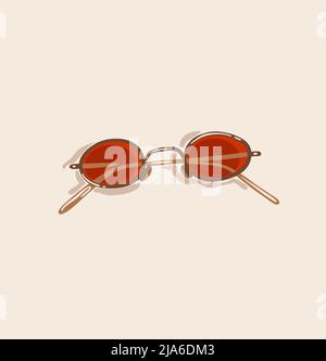 Hand gezeichnet Vektor abstrakt Stock Grafik zeitgenössische Ästhetik, Mode-Illustration mit vintage schöne moderne weibliche Sonnenbrille isoliert auf Stock Vektor