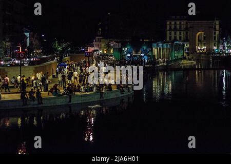 Machen Sie einen Spaziergang in den Docks von Mailand Stockfoto