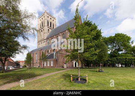 Grote oder Sint-Catharijnekerk, in der befestigten Stadt Brielle, in der niederländischen Provinz Südholland. Stockfoto