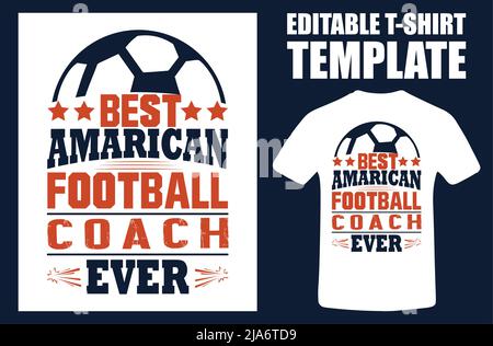 Fußball-T-Shirt Sport Design-Vorlage. Herrenshirt und Fußballuniform. Football Sport Typography T-Shirt. T-Shirt Sport Design Vorlage für Stock Vektor