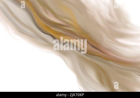 Abstrakter heller Marmorhintergrund. Helle Tapete mit Gold. Flüssige Tinte, Alkohol, Acryl. Mode Textur Flüssigkeit, Rauch, Wellen. Luxuriöser Druck, Dekorationen Stockfoto