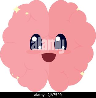 Kawaii-Gehirn-Symbol Stock Vektor