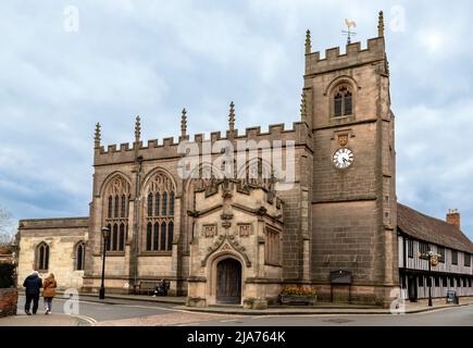 Die Guild Chapel of the Holy Cross, ein Wahrzeichen aus dem 13.. Jahrhundert in Stratford-upon-Avon, Warwickshire, England, Vereinigtes Königreich. Stockfoto