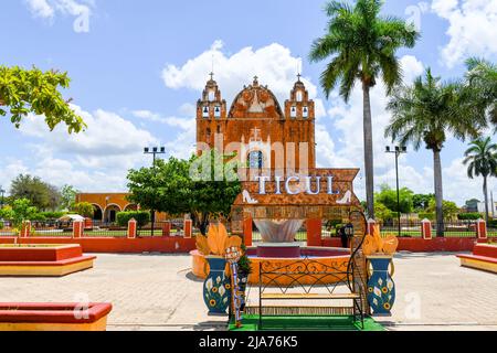 Parroquia San Antonio de Padua (Kirche), Ticul, Yucatan, Mexiko Stockfoto