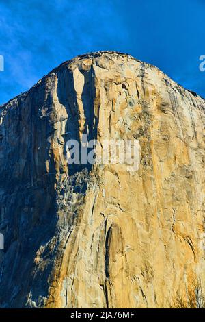 El Capitan Detail in hartem Sonnenlicht im Yosemite Stockfoto