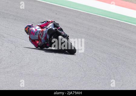 27.. Mai 2022; Mugello Circuit, Scarperia e San Piero, Toskana, Italien: MotoGP von Italien, kostenlose Trainingseinheiten; Enea Bastianini/Gresini Racing MotoGP Stockfoto