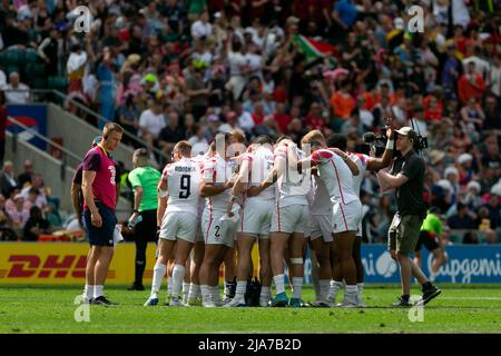 LONDON, GROSSBRITANNIEN. MAI 28. Spieler Englands vor dem HSBC World Sevens Spiel zwischen England und Japan im Twickenham Stadium, Twickenham am Samstag, 28.. Mai 2022. (Kredit: Juan Gasparini | MI Nachrichten) Kredit: MI Nachrichten & Sport /Alamy Live Nachrichten Stockfoto