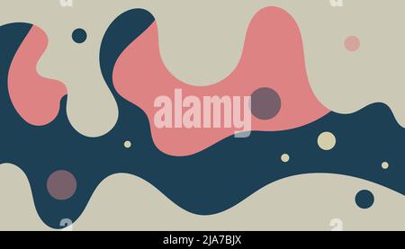 Flüssigkeit tropft auf den Hintergrund, Joghurtmuster. Banner mit glatten, welligen Linien Stock Vektor