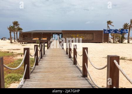 The Bounty Beach Restaurant - Hilton Hotel Dining, Santa Maria Beach, Sal, Kapverdische Inseln, Kapverdische Inseln, Afrika Stockfoto