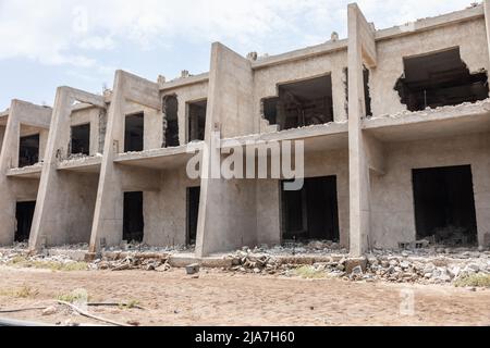 Baufällig verlassene, unfertige Hotelgebäude in Santa Maria, Sal, Kapverdische Inseln, Kap Verde, Afrika Stockfoto