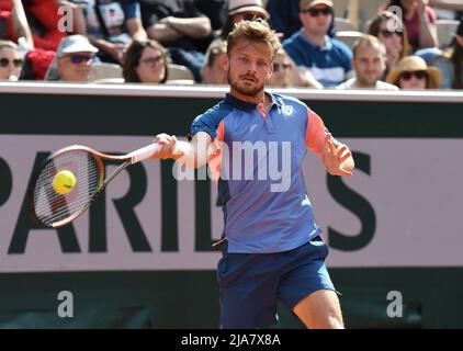 Paris, Frankreich. 28.. Mai 2022. Roland Garros Paris French Open 2022 Tag 7 28052022 David Goffic (Bel) verliert Spiel in der dritten Runde Kredit: Roger Parker/Alamy Live News Stockfoto