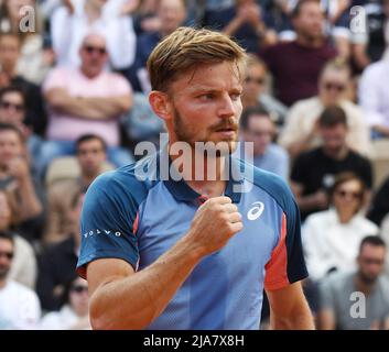 Paris, Frankreich. 28.. Mai 2022. Roland Garros Paris French Open 2022 Tag 7 28052022 David Goffic (Bel) verliert Spiel in der dritten Runde Kredit: Roger Parker/Alamy Live News Stockfoto