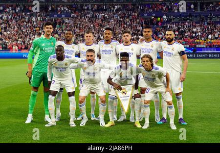 Real Madrid Team-Gruppe während des UEFA Champions League Finales im Stade de France, Paris. Bilddatum: Samstag, 28. Mai 2022. Stockfoto