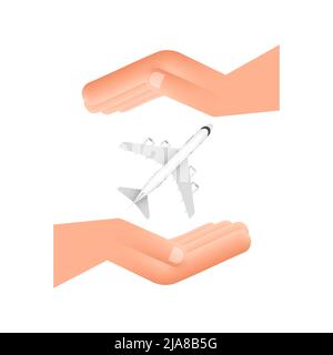 Flugzeug Hand Symbol, tolles Design für jeden Zweck. Handgezeichnetes Papierflugzeug. Fortlaufende Linienzeichnung. Vektorsymbol Stock Vektor