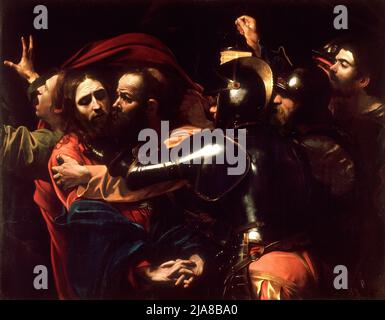 Die Einnahme Christi durch Caravaggio, zeigt Judas' identifizierenden Kuss im Garten Gethsemane Stockfoto