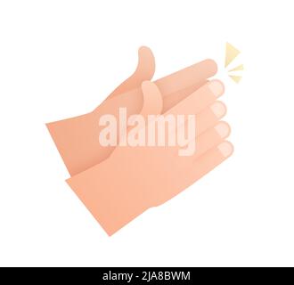 Clap-Symbol isoliert auf weißem Hintergrund Vektorgrafik. Weißer Hintergrund. Stock Vektor