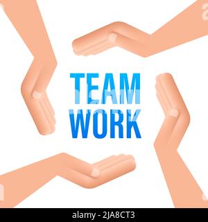 Abstrakte Teamarbeit Hände Zeichen für Konzept-Design. Geschäftskonzept. Teamarbeit, Zusammenarbeit. Stock Vektor