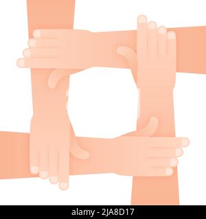 Abstrakte Teamarbeit Hände Zeichen für Konzept-Design. Geschäftskonzept. Teamarbeit, Zusammenarbeit. Stock Vektor