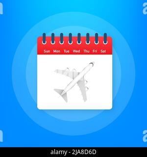 Kalender Flugzeug für Reise-Design. Hintergrund der Vektorgrafik. Stock Vektor