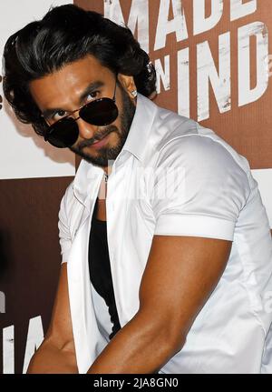 Mumbai, Indien. 28.. Mai 2022. Bollywood-Schauspieler Ranveer Singh wird bei der Vorstellung eines Kurzfilms gesehen. Kredit: SOPA Images Limited/Alamy Live Nachrichten Stockfoto