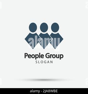 Logo der Gruppe 4 Personen, Teamwork Icon.Vector Illustrator Stock Vektor