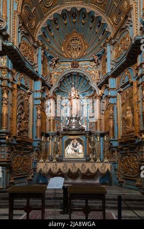 Barocker Altbau aus der Kapelle der Inmaculada Concepcion in der Basilica Metropolitan Cathedral von Lima, auch bekannt als Lima Metropolitan Cathedra Stockfoto