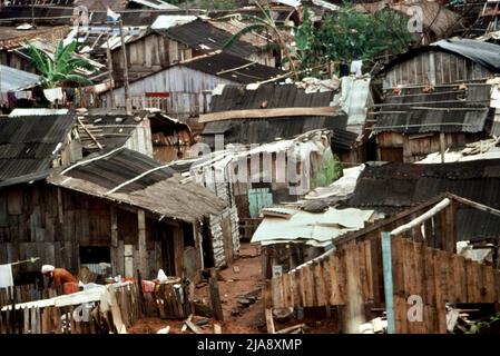 Slums in Asuncion, Paraguay im Jahr 1980 Stockfoto