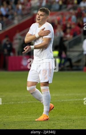 Toronto, Ontario, Kanada. 28.. Mai 2022. Chris Mueller (8) in Aktion während des MLS-Spiels zwischen dem FC Toronto und dem FC Chicago Fire. Das Spiel endete 3-2 für den FC Toronto. (Bild: © Angel Marchini/ZUMA Press Wire) Stockfoto