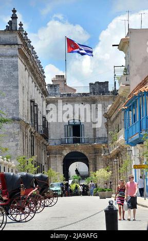 Cathedral Plaza, historische Altstadt von Havanna, Kuba, Karibik Stockfoto