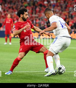 Mohamed Salah von Liverpool beim UEFA Champions League-Finale zwischen dem FC Liverpool und Real Madrid am 28. Mai 2022 im Stade de France in Saint-Denis, nördlich von Paris, Frankreich. Foto von Christian Liewig/ABACAPRESS.COM Stockfoto