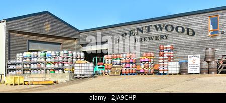 Die Außenseite des unabhängigen brentwood Handwerk Brauerei Familienunternehmen produzieren Glutenfrei Vegan-freundlich Real Ale in Fass Fass und Flaschen Essex England Großbritannien Stockfoto