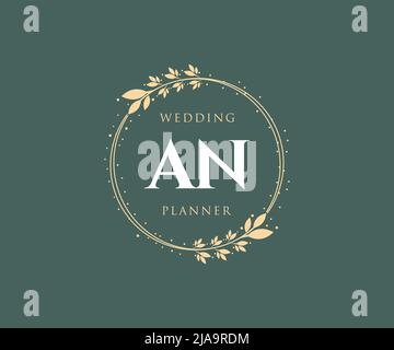 EIN Initialbrief Hochzeit Monogramm Logos Kollektion, handgezeichnete moderne minimalistische und florale Vorlagen für Einladungskarten, Save the Date, elegant Stock Vektor