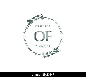 VON Initialen Brief Hochzeit Monogramm Logos Kollektion, handgezeichnete moderne minimalistische und florale Vorlagen für Einladungskarten, Save the Date, elegant Stock Vektor