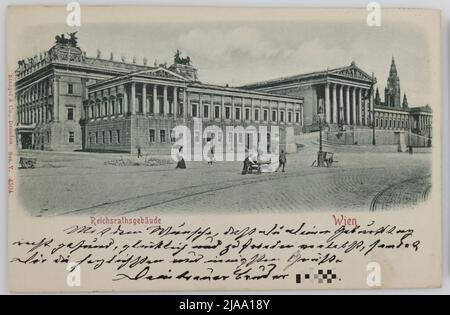 Reichsraths Gebäude Wien. Stengel & Co., Dresden, Produzent Stockfoto