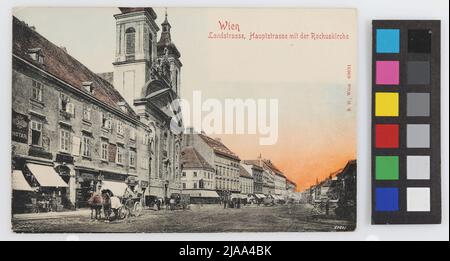 3., Landstraßer Hauptstraße - mit Rochuskirche, Blick in die Stadt, Postkarte. Deutscher Postkartenverleger, Produzent Stockfoto