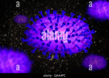 Monkeypox Virus Nahaufnahme Illustration Stockfoto