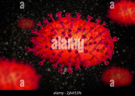 Monkeypox Virus Nahaufnahme Illustration Stockfoto