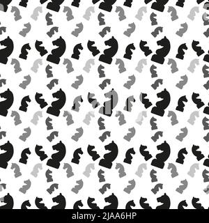 Nahtloses Schachritter-Muster. Schwarz-Weiß-Vektorgrafik. Stock Vektor