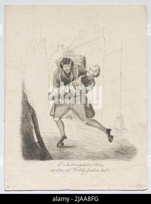 'Du bist mein lieber Sohn / ich habe mich gefreut.' (Karikatur zur Flucht von Metternich im März 1848). Unbekannt Stockfoto