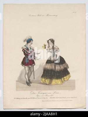 Die Königin von Leon von Boisselot (Kostümbild Nr. 111 zur Theaterzeitung). Andreas Geiger (1765-1856), Kupferstecher Stockfoto