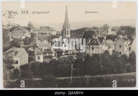 19., Panorama von Heiligenstadt, Postkarte. Sperlings Postkartenverlag (M. M. S.), Produzent Stockfoto