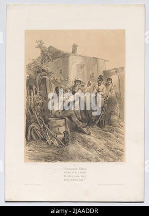 'Szene / aus der/Italienischen Kampagne / (...)' (1848/49), Blatt 4. Franz Gerasch (1826-1906), Lithographie, Johann Rauh (1803-1863), Drucker, Leopold Theodor Neumann (1804-1876), Verleger Stockfoto